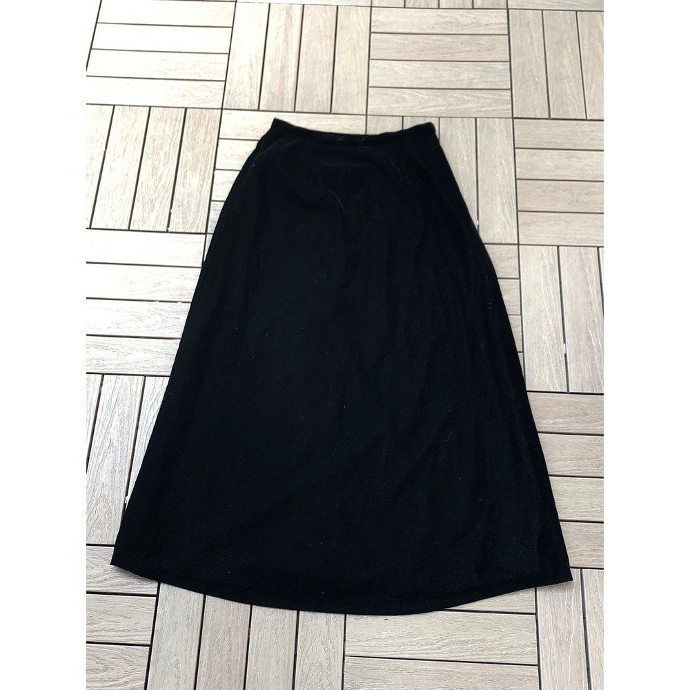 Vintage Talbots black velvet half circle maxi skirt